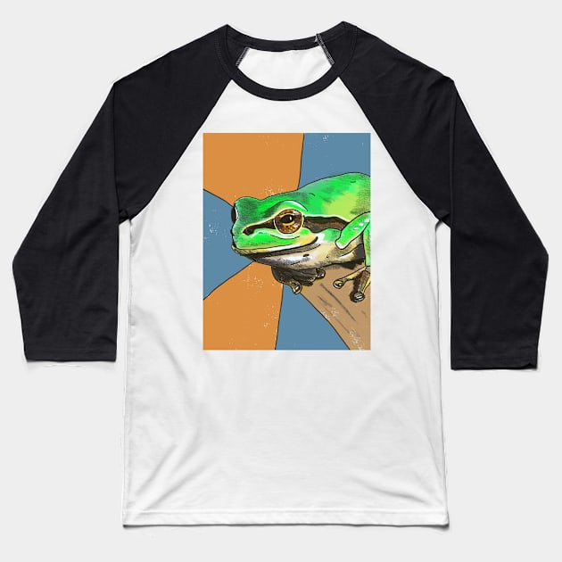 Tree Frog Baseball T-Shirt by shehitsback